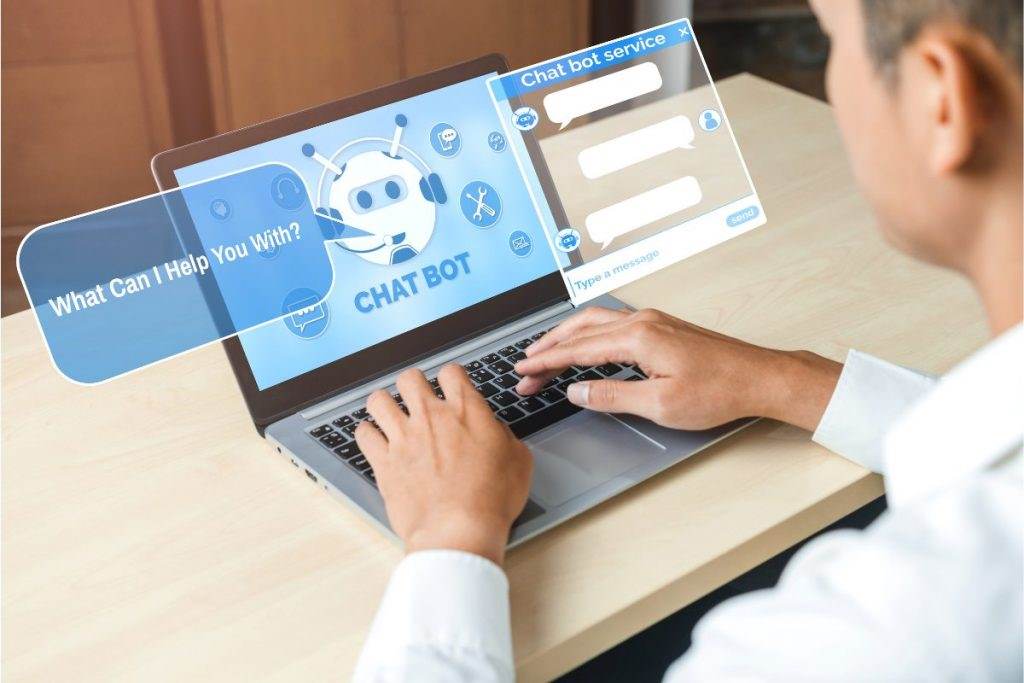 Student interacting with an AI chatbot for math help on a laptop screen.