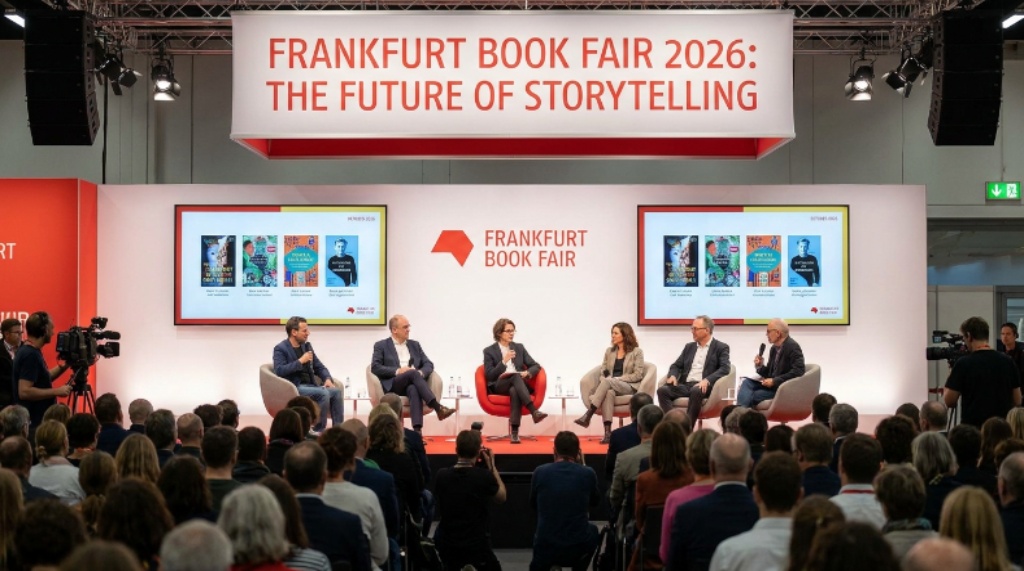 Panel discussion with authors and publishers at Frankfurt Book Fair 2026 conference stage